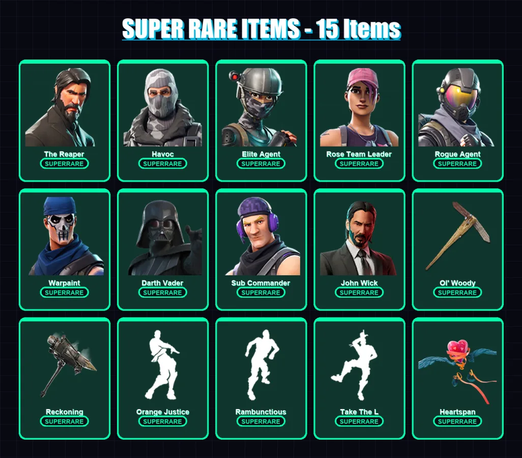 [PC/XBOX/PSN] | The Reaper | Havoc | Elite Agent | Rose Team Leader | Rogue Agent | 139 skin | 109 pickaxe | 123 emote | 101 glider | Lv1419