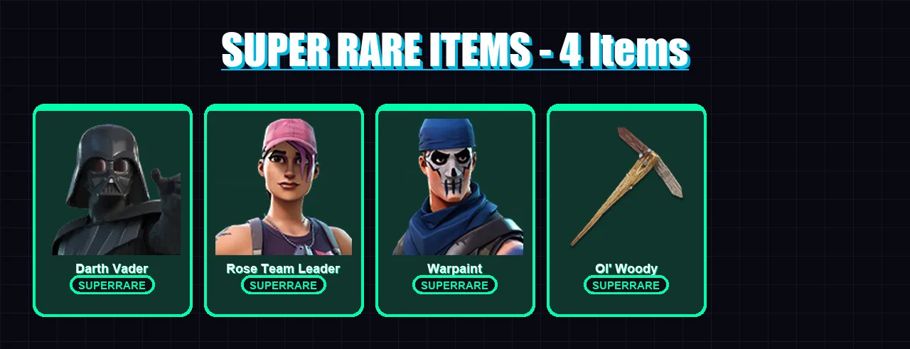 [PC/XBOX] | Darth Vader | Rose Team Leader | Warpaint | Joey | Fade | 141 skin | 199 pickaxe | 144 emote | 175 glider | Lv3457
