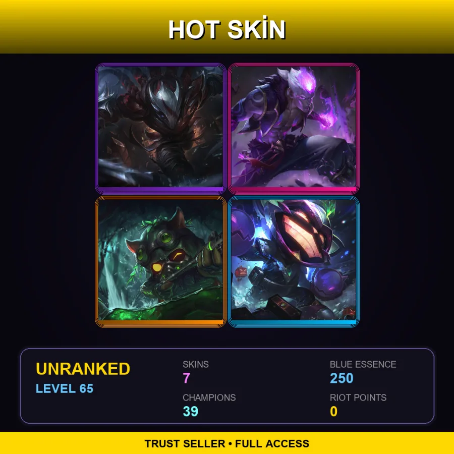 EUW | Lv65 | Unranked | 7 Skin | 39 Champ