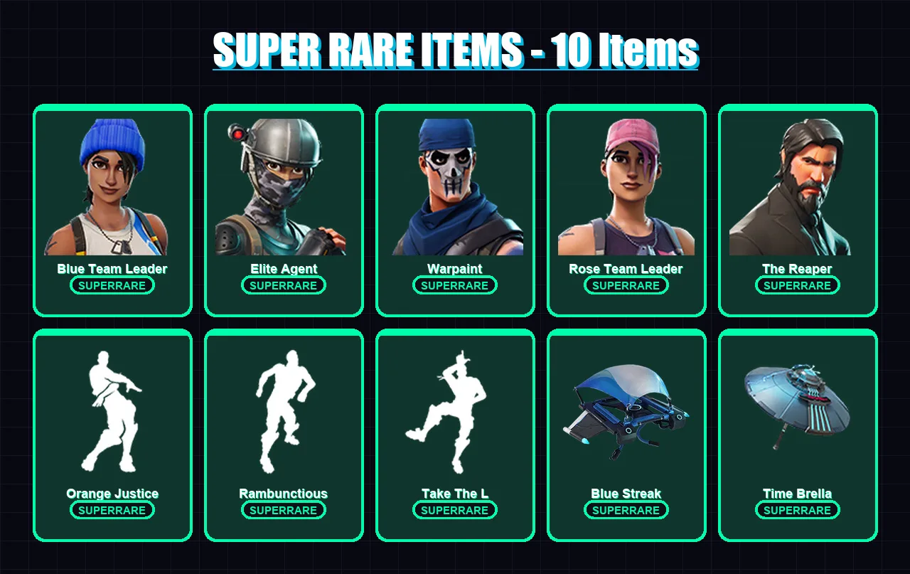 [PC/XBOX/PSN] | Blue Team Leader | Elite Agent | Warpaint | Rose Team Leader | The Reaper | 19 skin | 18 pickaxe | 22 emote | 25 glider | Lv325