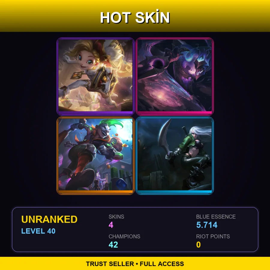 TR | Lv40 | Unranked | 4 Skin | 42 Champ