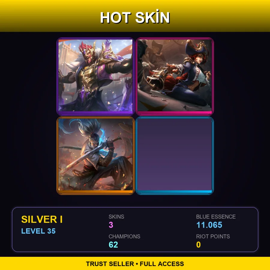 BR | Lv35 | Silver I | 3 Skin | 62 Champ