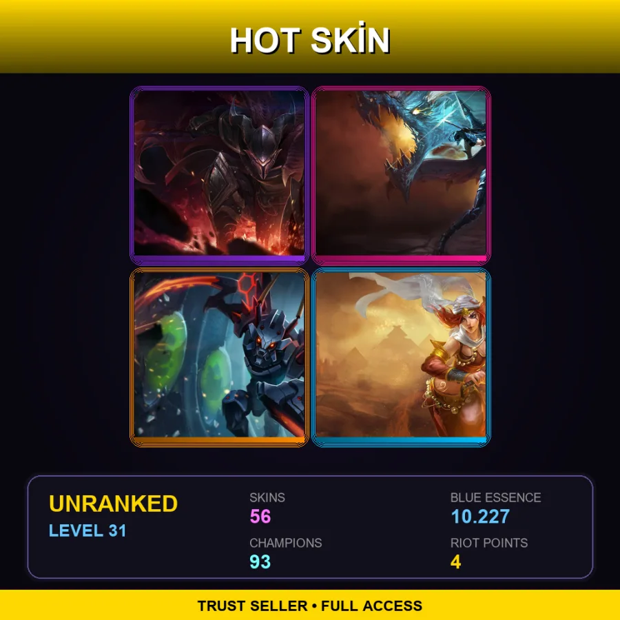 EUW | Lv31 | Unranked | 56 Skin | 93 Champ with Kennen