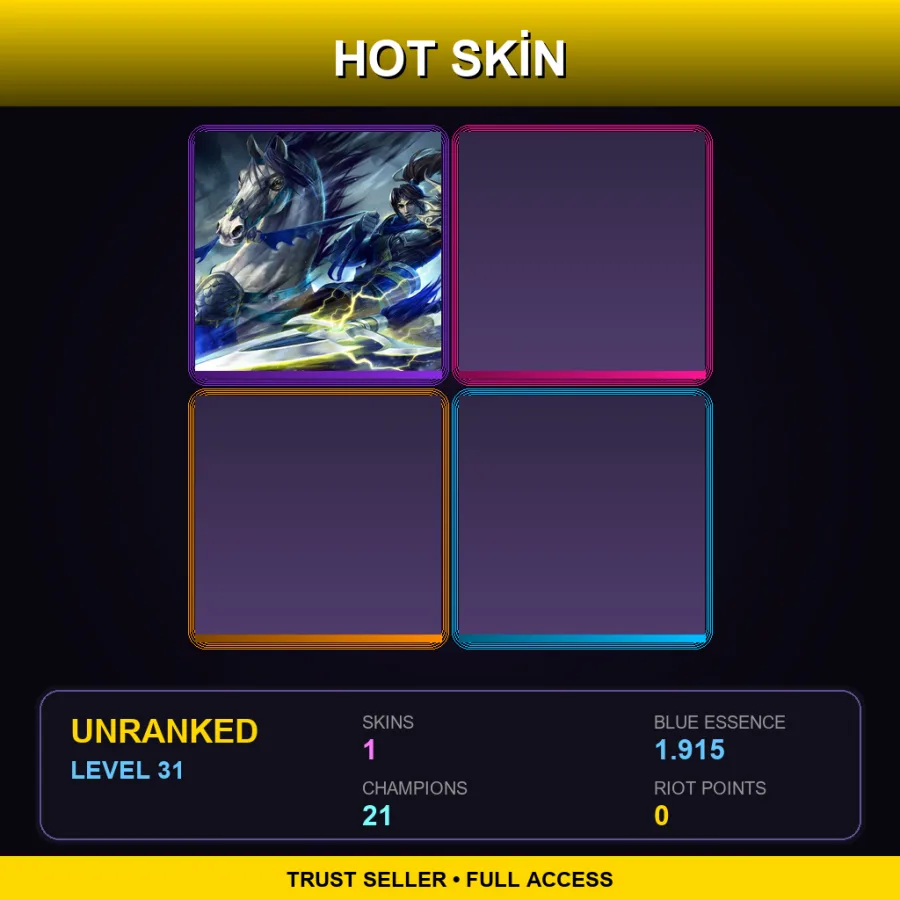 NA | Lv31 | Unranked | 1 Skin | 21 Champ