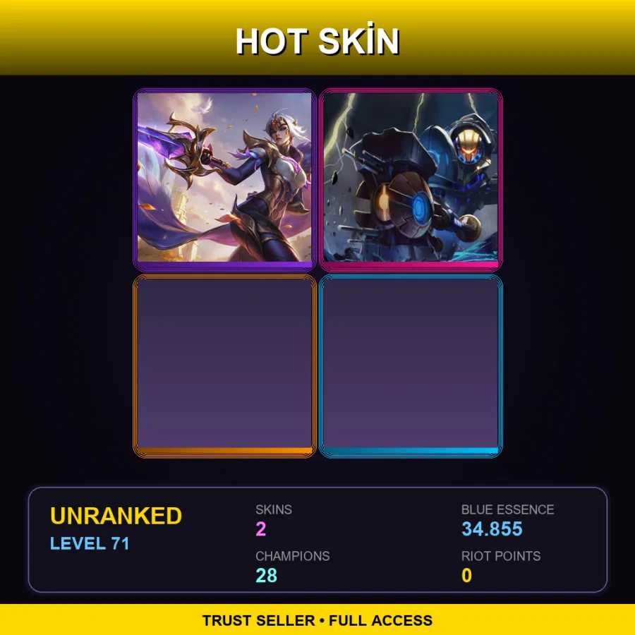LAN | Lv71 | Unranked | 2 Skin | 28 Champ — LoL account