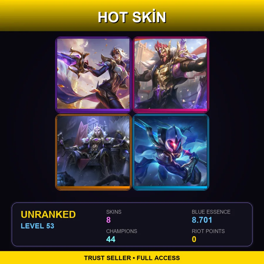 TR | Lv53 | Unranked | 8 Skin | 44 Champ