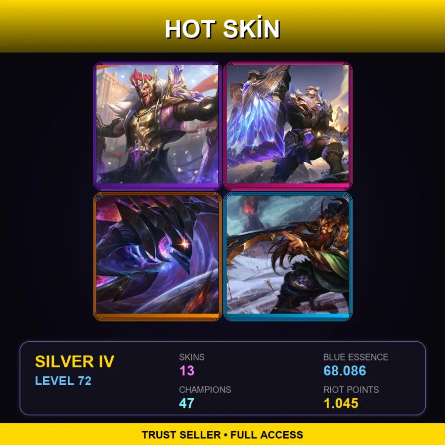 EUW | Lv72 | Silver IV | 13 Skin | 47 Champ