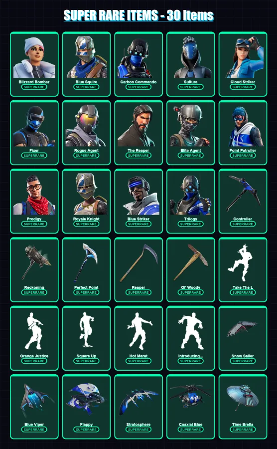 [PS4/PS5/XBOX/PC] | Blizzard Bomber | Blue Squire | Carbon Commando | 165 skin | Lv2168