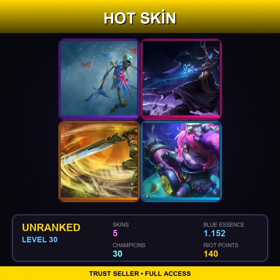 LAS | Lv30 | Unranked | 5 Skin | 30 Champ