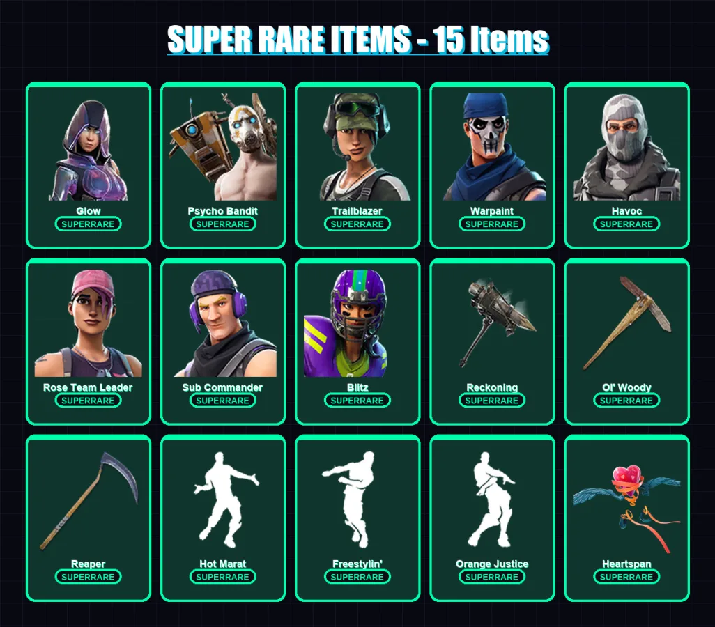 [PC/XBOX/PSN] | Glow | Omega | Psycho Bandit | Trailblazer | Warpaint | 83 skin | 51 pickaxe | 62 emote | 47 glider | Lv704