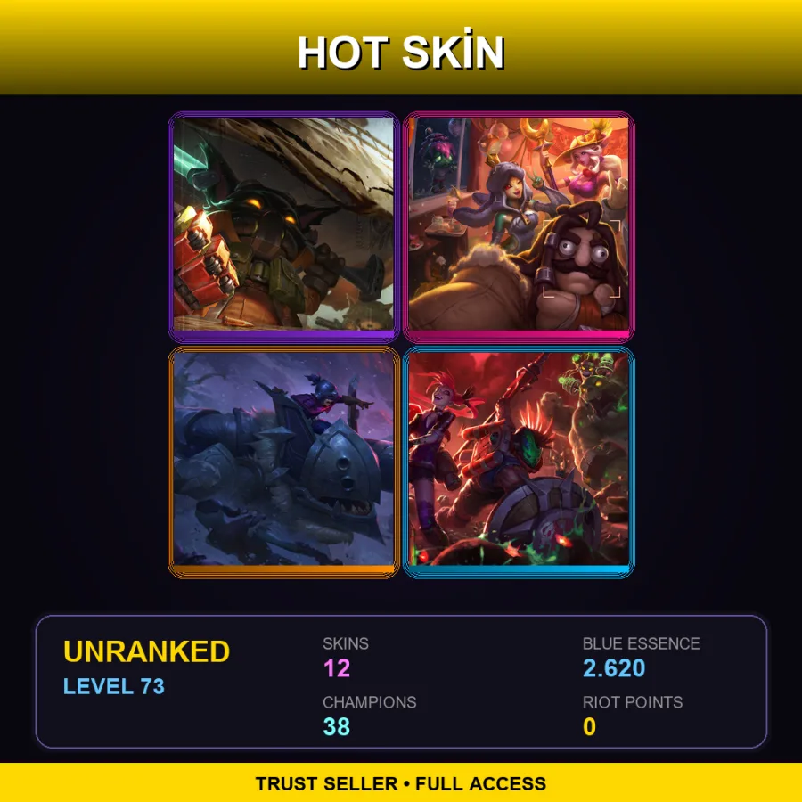 EUNE | Lv73 | Unranked | 12 Skin | 38 Champ