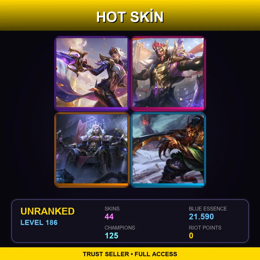 LAS | Lv186 | Unranked | 44 Skin | 125 Champ — Infernal Galio