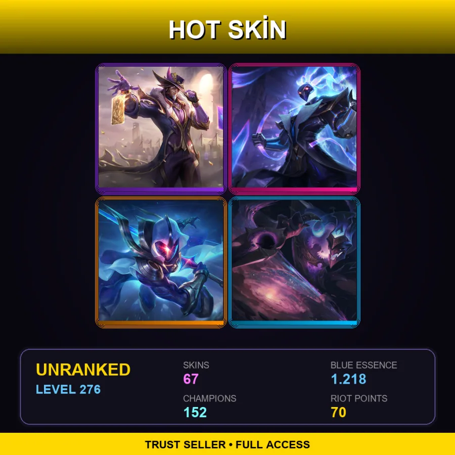 TR | Lv276 | Unranked | 67 Skin | 152 Champ — Silverfang Akali