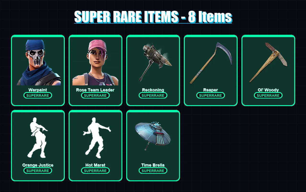 [PS4/PS5/XBOX/PC] | Warpaint | Rose Team Leader | The Visitor | Valor | Carbide | 74 skin | 73 pickaxe | 88 emote | 85 glider | Lv1227