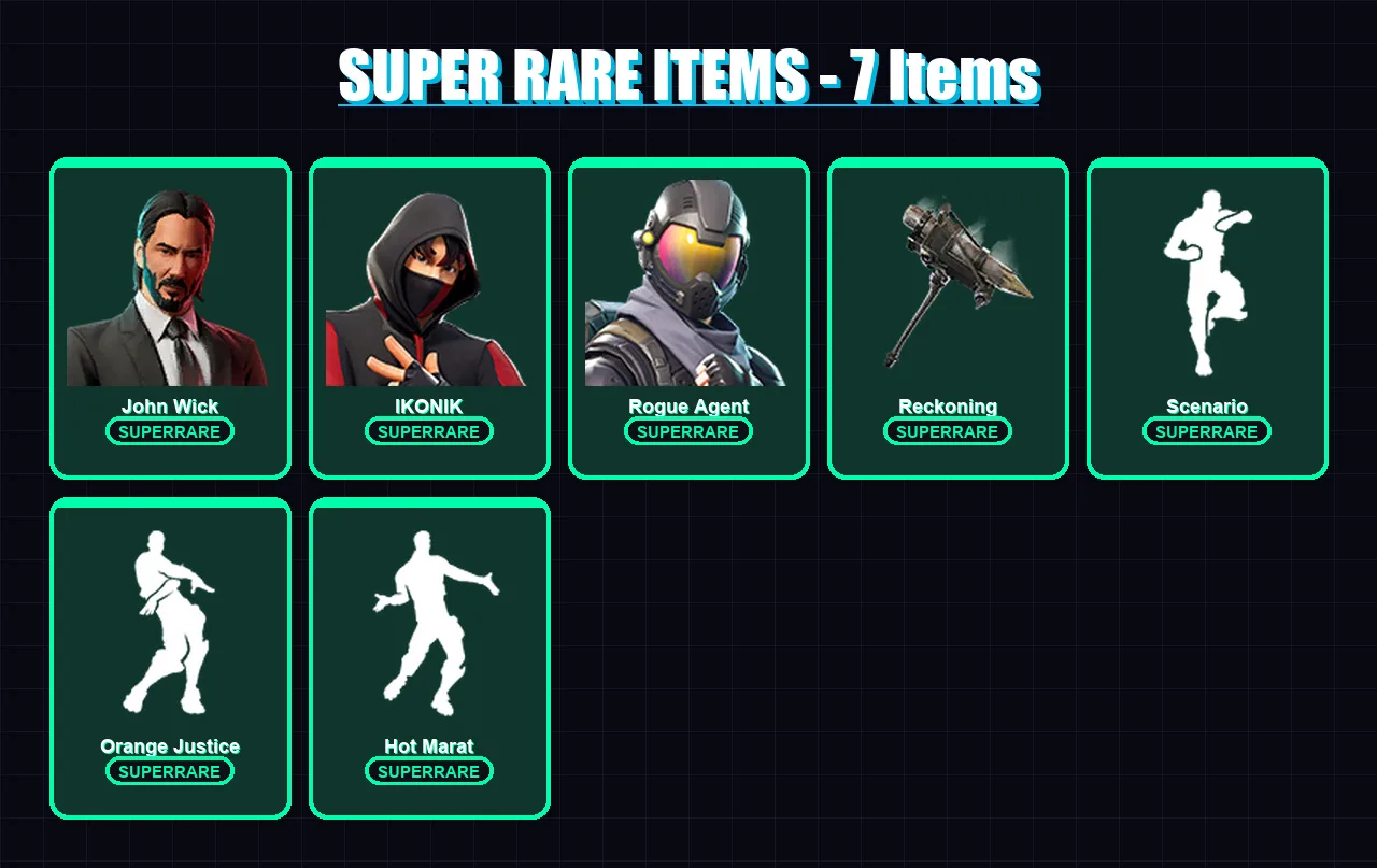 [PC/XBOX/PSN] | John Wick | IKONIK | Rogue Agent | Ragnarok | Love Ranger | 63 skin | 62 pickaxe | 74 emote | 54 glider | Lv882