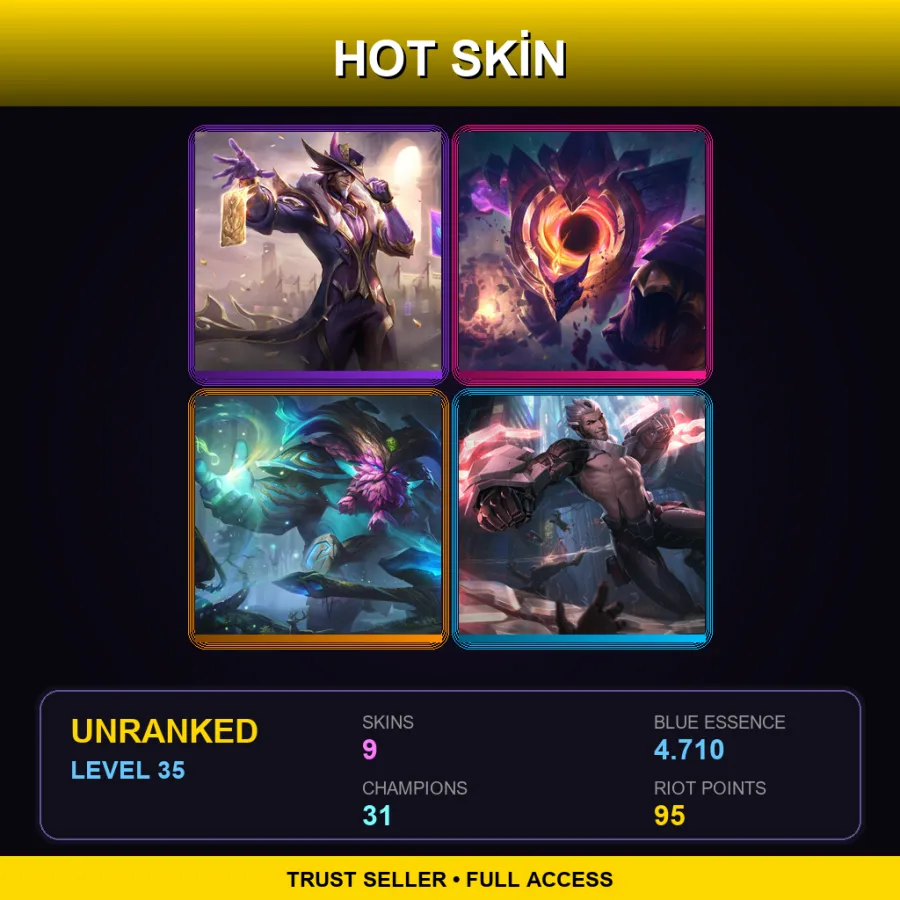NA | Lv35 | Unranked | 9 Skin | 31 Champ