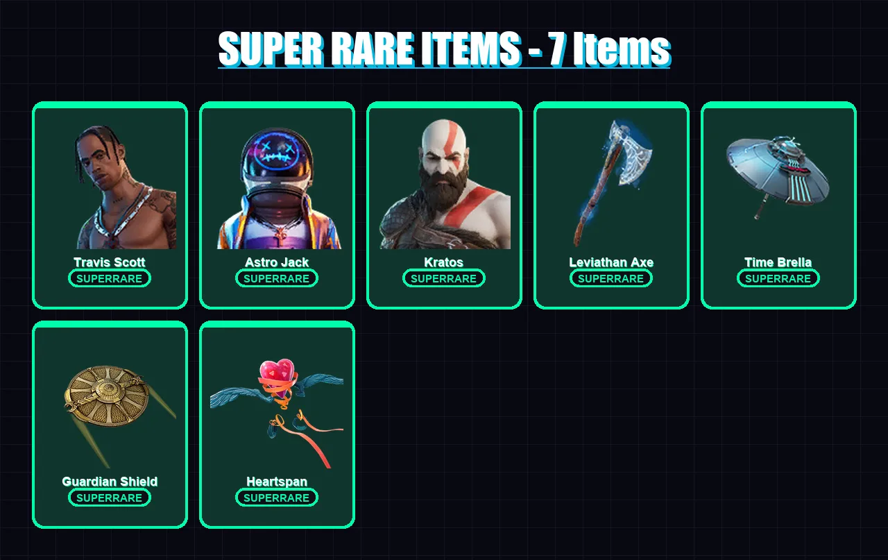 [SWITCH/PSN/PC] | Travis Scott | Astro Jack | Kratos | Fade | Mizuki | 158 skin | 180 pickaxe | 137 emote | 145 glider | Lv1444