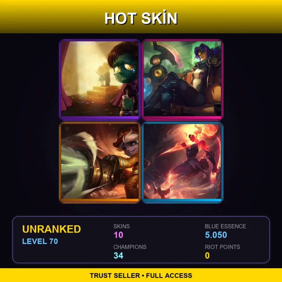 LAS | Lv70 | Unranked | 10 Skin | 34 Champ
