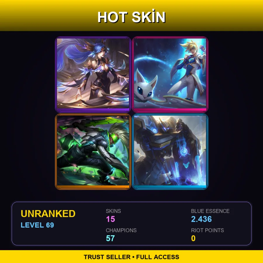TR | Lv69 | Unranked | 15 Skin | 57 Champ