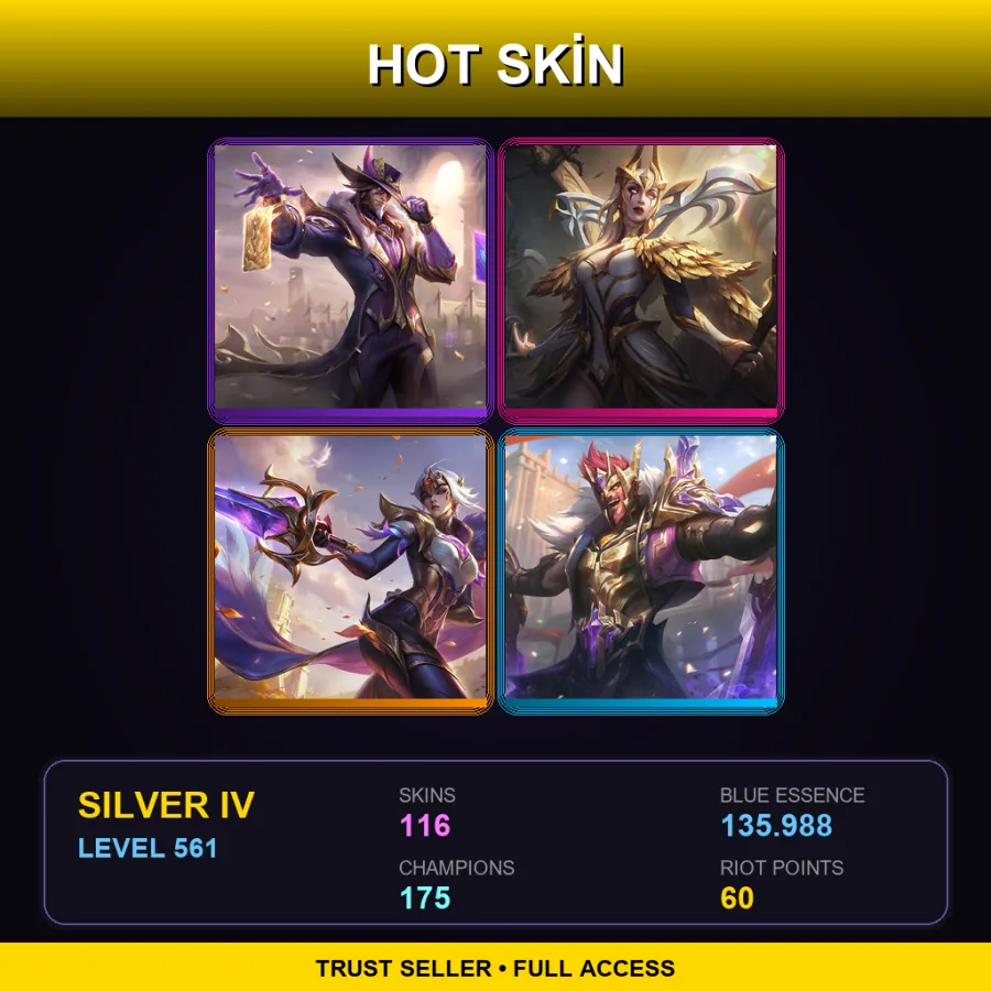 LAN | Lv561 | Silver IV | 116 Skin | 175 Champ