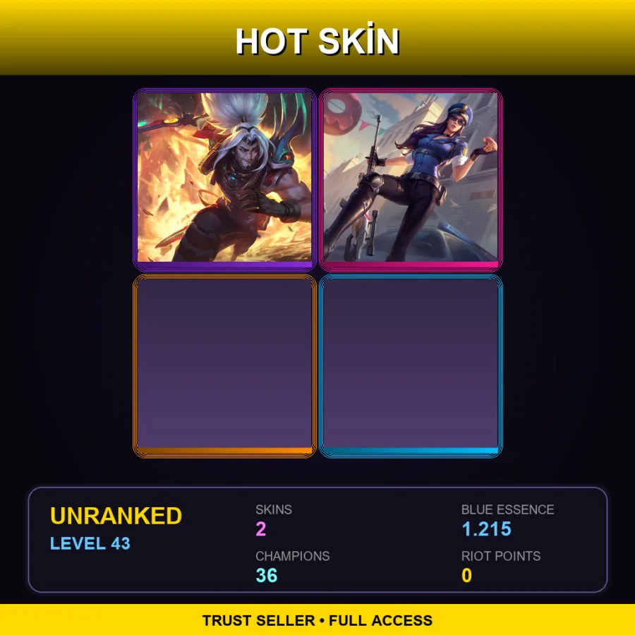 BR | Lv43 | Unranked | 2 Skin | 36 Champ