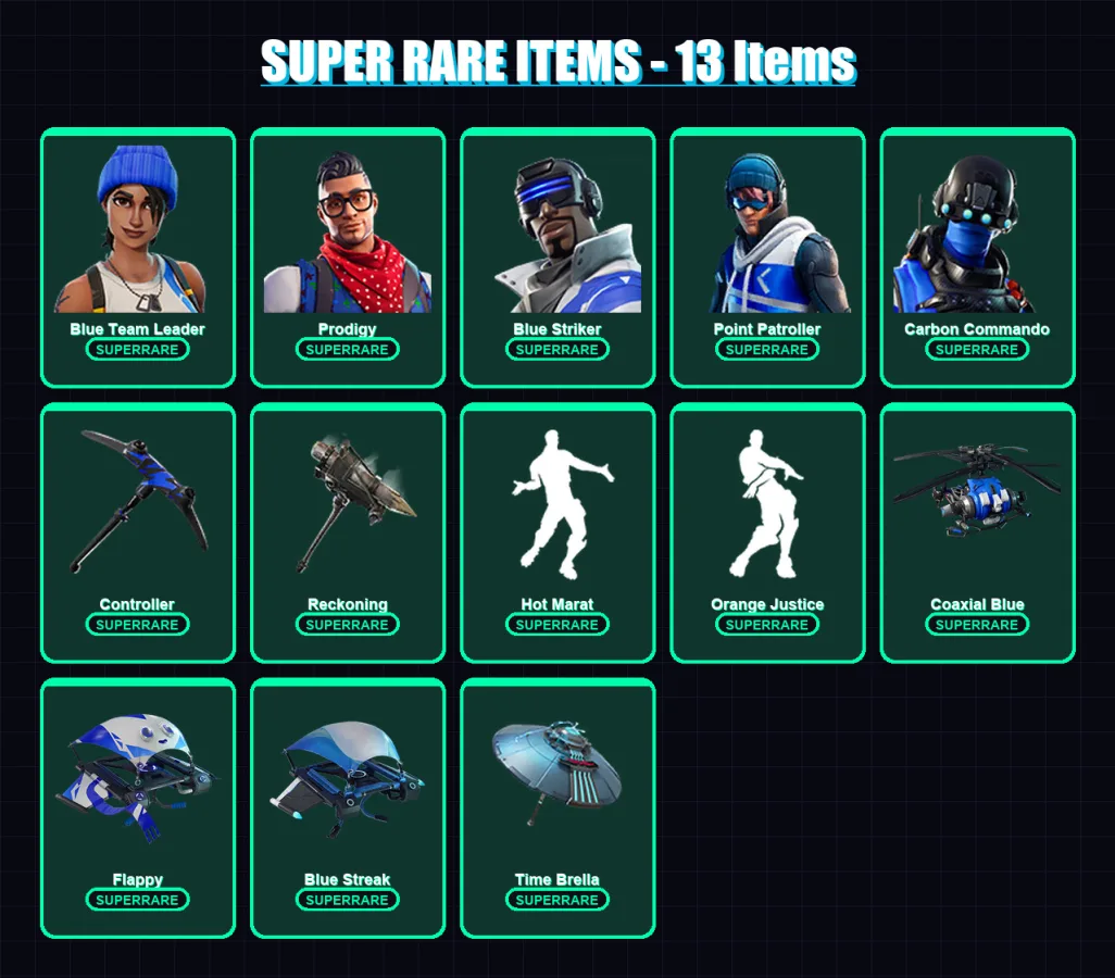 [PS4/PS5/XBOX/PC] | Blue Team Leader | Prodigy | Blue Striker | 21 skin | Lv672