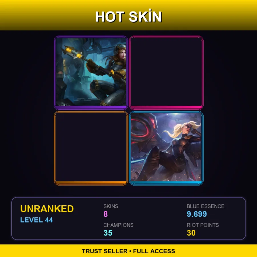 EUNE | Lv44 | Unranked | 8 Skin | 35 Champ