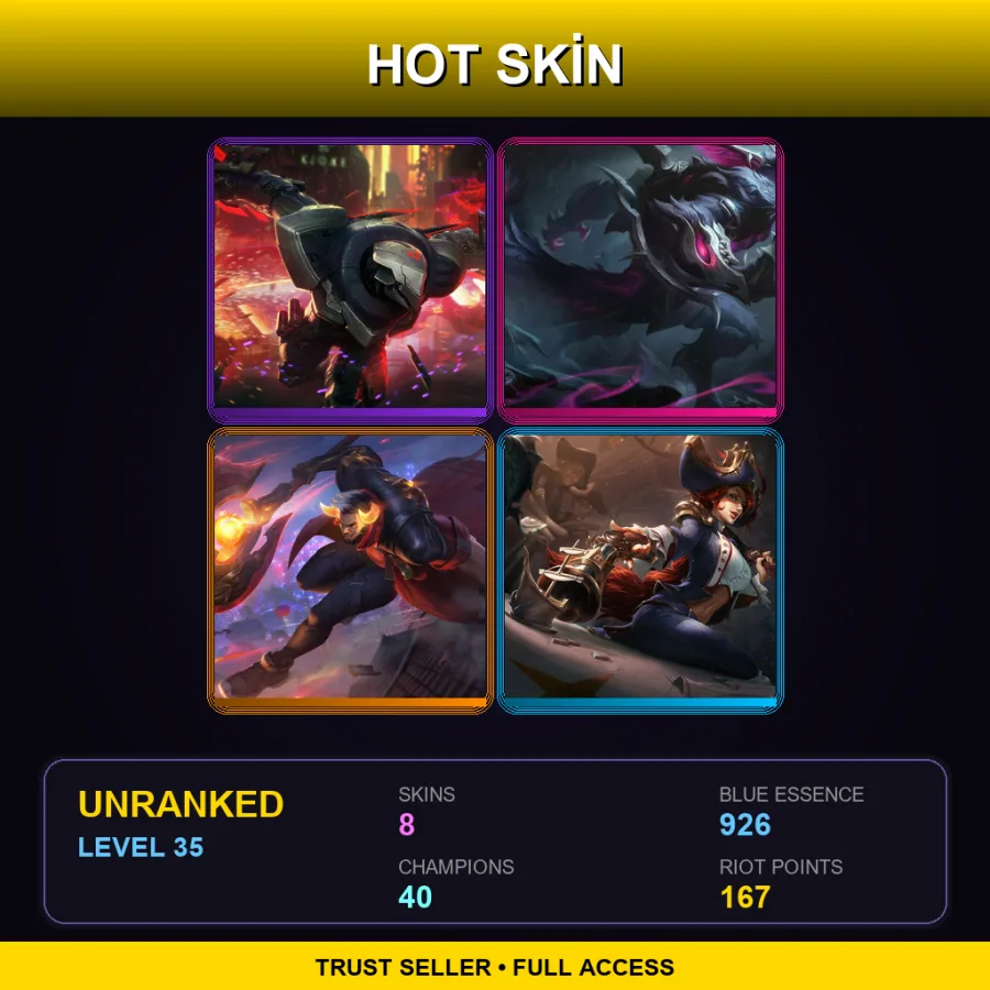 LAN | Lv35 | Unranked | 8 Skin | 40 Champ
