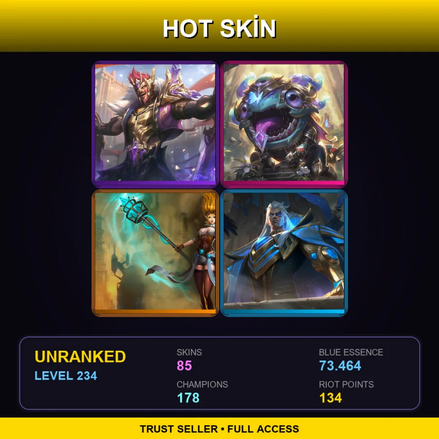 LAN | Lv234 | Unranked | 85 Skin | 178 Champ