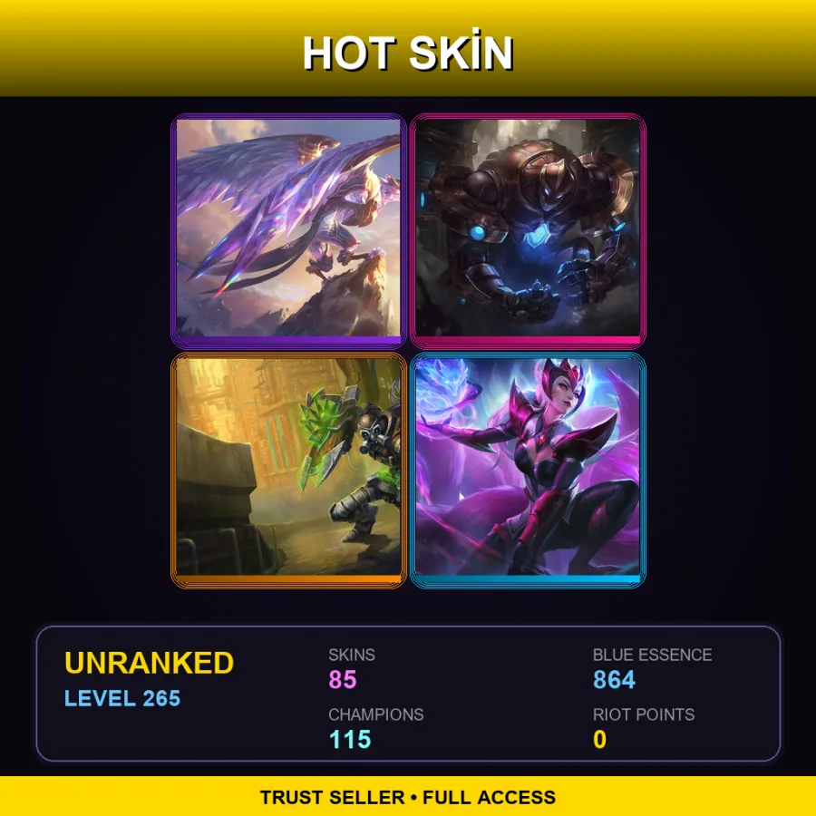 LAN | Lv265 | Unranked | 85 Skin | 115 Champ — Star Nemesis Morgana