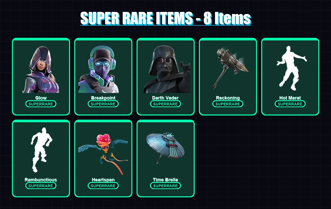 [PS4/PS5/XBOX/PC] | Glow | Breakpoint | Darth Vader | Lynx | Dire | 293 skin | 287 pickaxe | 219 emote | 263 glider | Lv3877