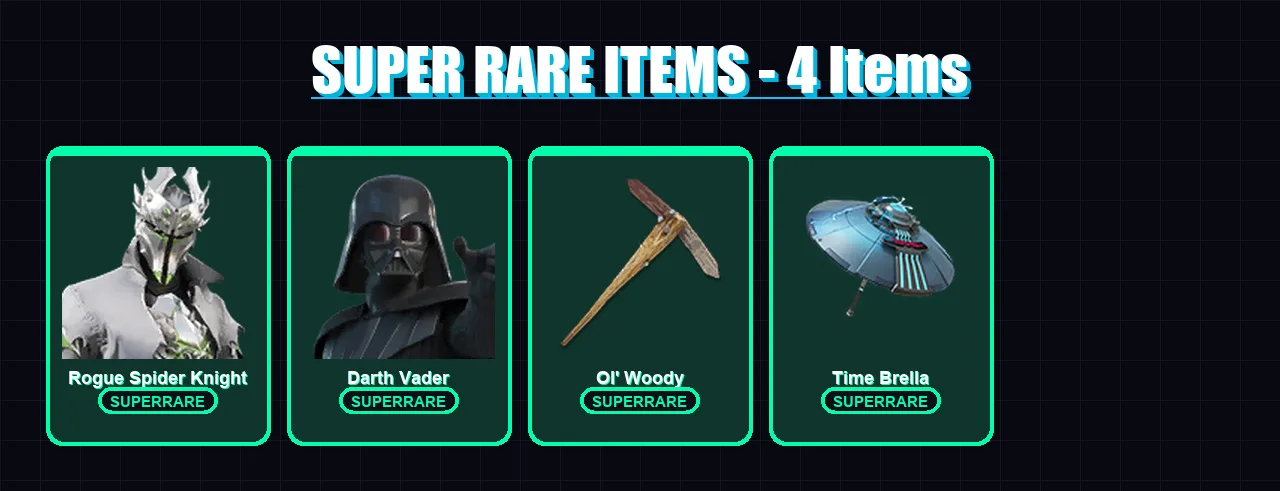 [PC/PSN] | Rogue Spider Knight | Darth Vader | Mandalorian | Malik | Snap | 27 skin | 58 pickaxe | 43 emote | 63 glider | Lv661