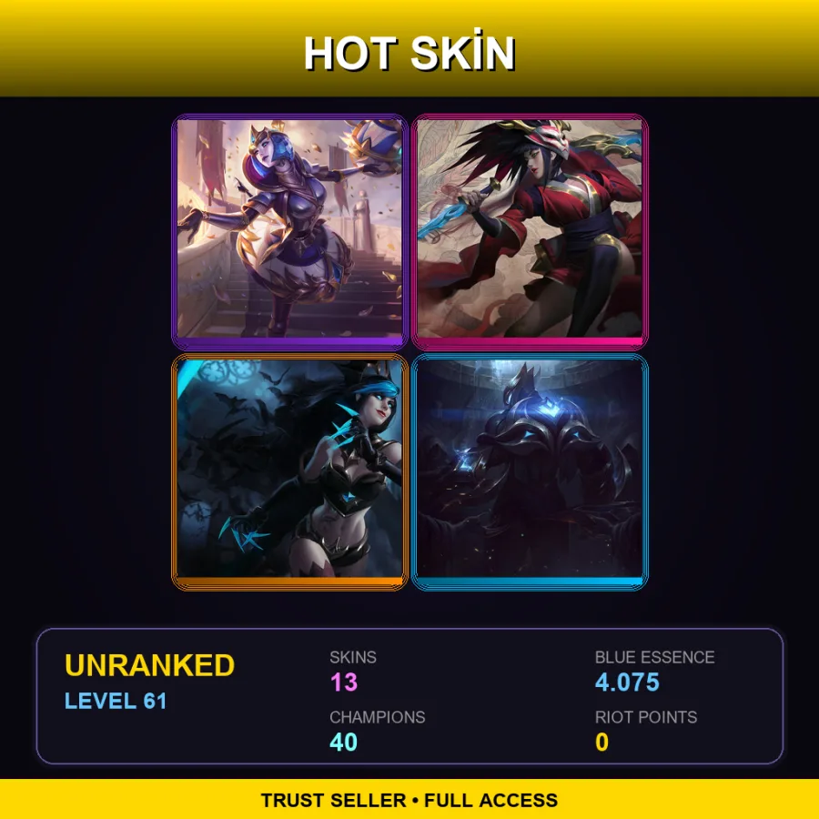 LAN | Lv61 | Unranked | 13 Skin | 40 Champ
