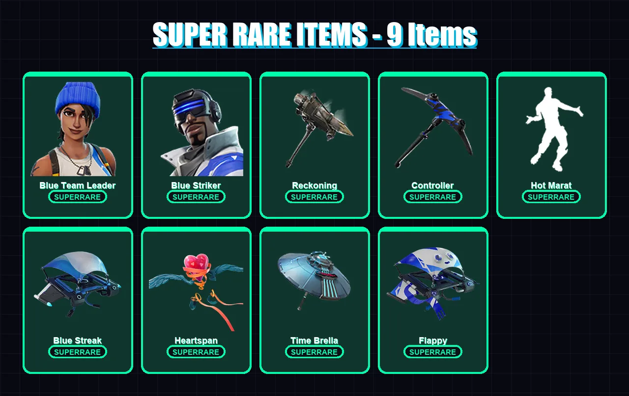 [PC/XBOX] | Blue Team Leader | Blue Striker | Hybrid | Dire | Ragnarok | 37 skin | 23 pickaxe | 41 emote | 33 glider | Lv422 — Fortnite account