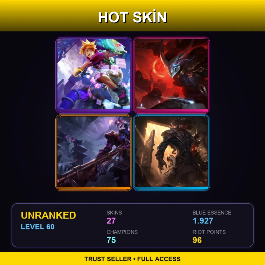 EUNE | Lv60 | Unranked | 27 Skin | 75 Champ