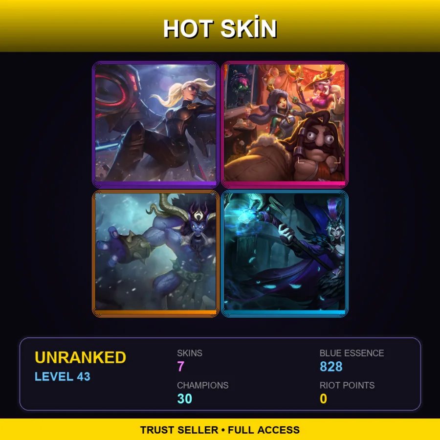 LAN | Lv43 | Unranked | 7 Skin | 30 Champ — Sheriff Caitlyn