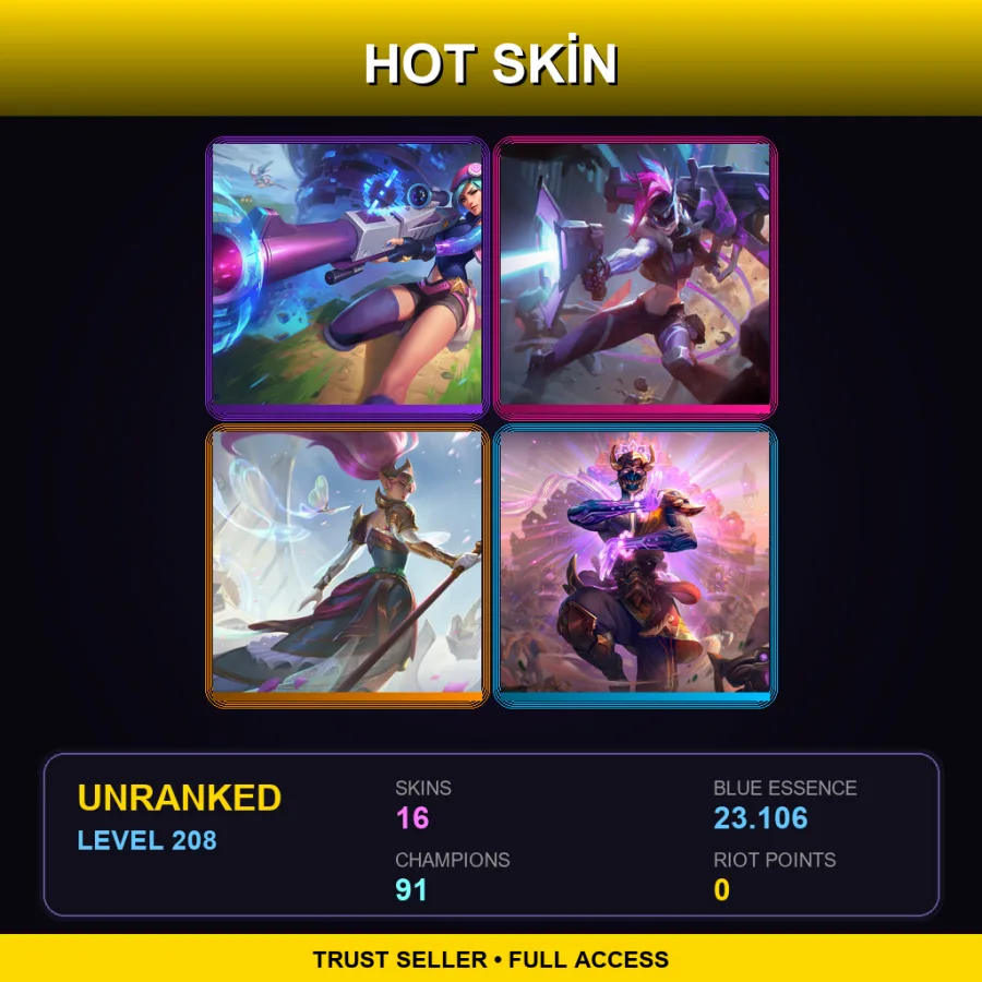 LAS | Lv208 | Unranked | 16 Skin | 91 Champ