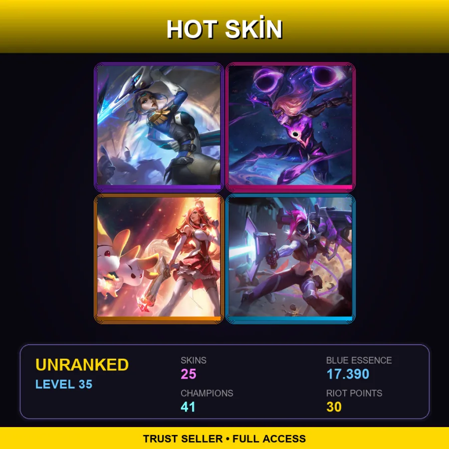 TR | Lv35 | Unranked | 25 Skin | 41 Champ — LoL account