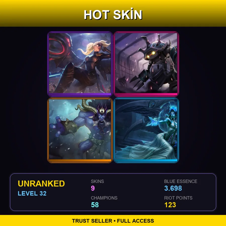 LAS | Lv32 | Unranked | 9 Skin | 58 Champ