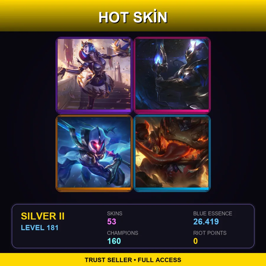 EUNE | Lv181 | Silver II | 53 Skin | 160 Champ