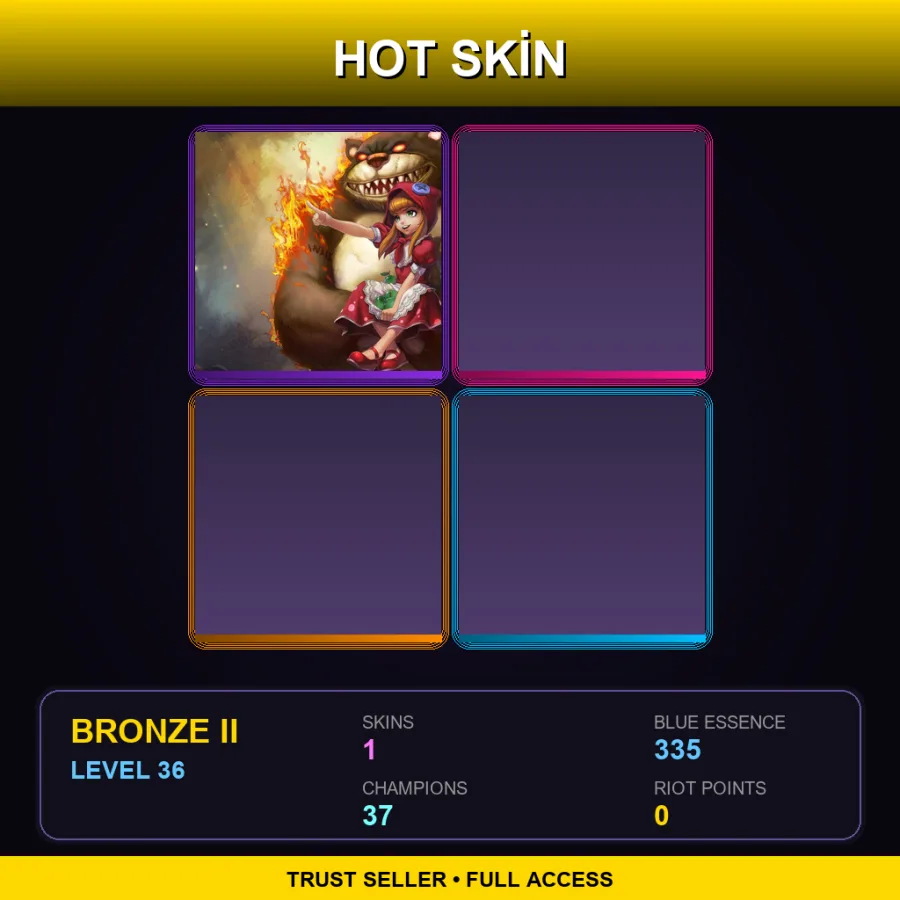 BR | Lv36 | Bronze II | 1 Skin | 37 Champ — LoL account