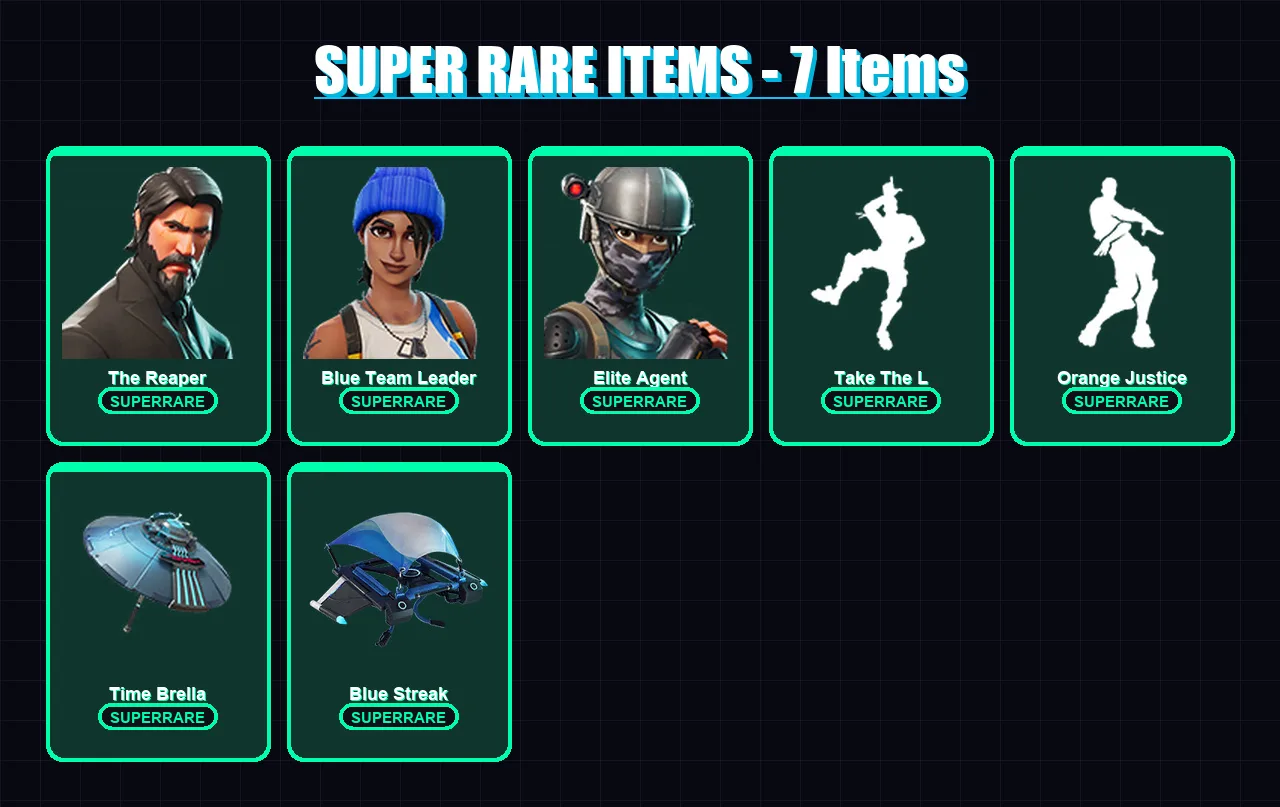 [PC/XBOX] | The Reaper | Blue Team Leader | Elite Agent | Dark Voyager | The Foundation | 26 skin | 39 pickaxe | 33 emote | 38 glider | Lv705