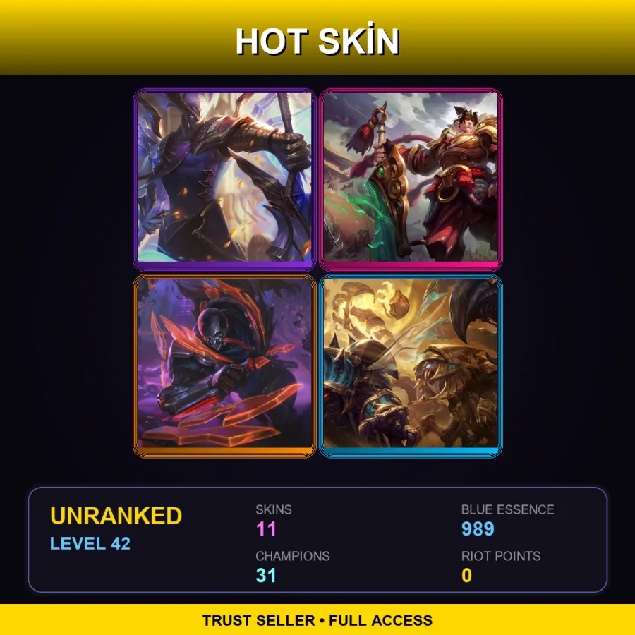 EUNE | Lv42 | Unranked | 11 Skin | 31 Champ
