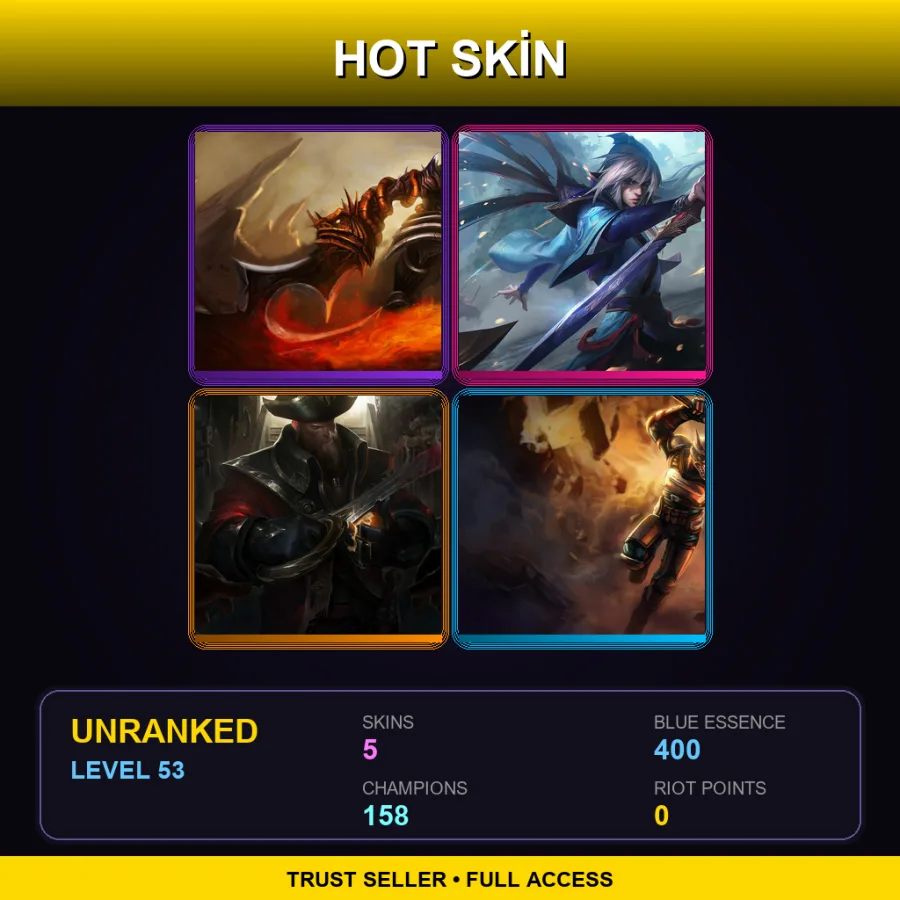 SG | Lv53 | Unranked | 5 Skin | 158 Champ
