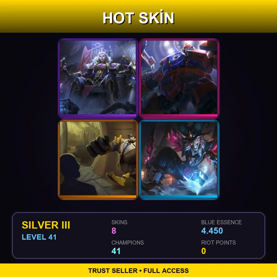 EUNE | Lv41 | Silver III | 8 Skin | 41 Champ