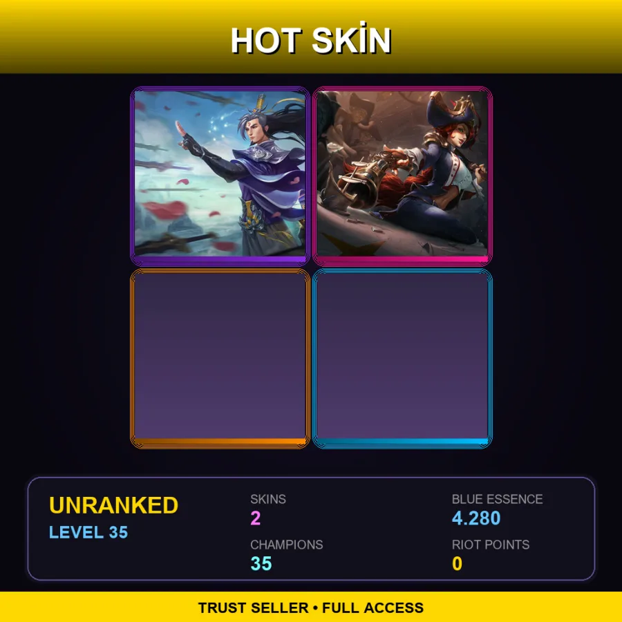 LAN | Lv35 | Unranked | 2 Skin | 35 Champ — LoL account