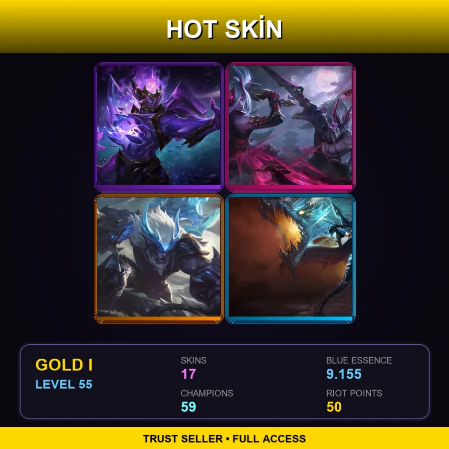 RU | Lv55 | Gold I | 17 Skin | 59 Champ