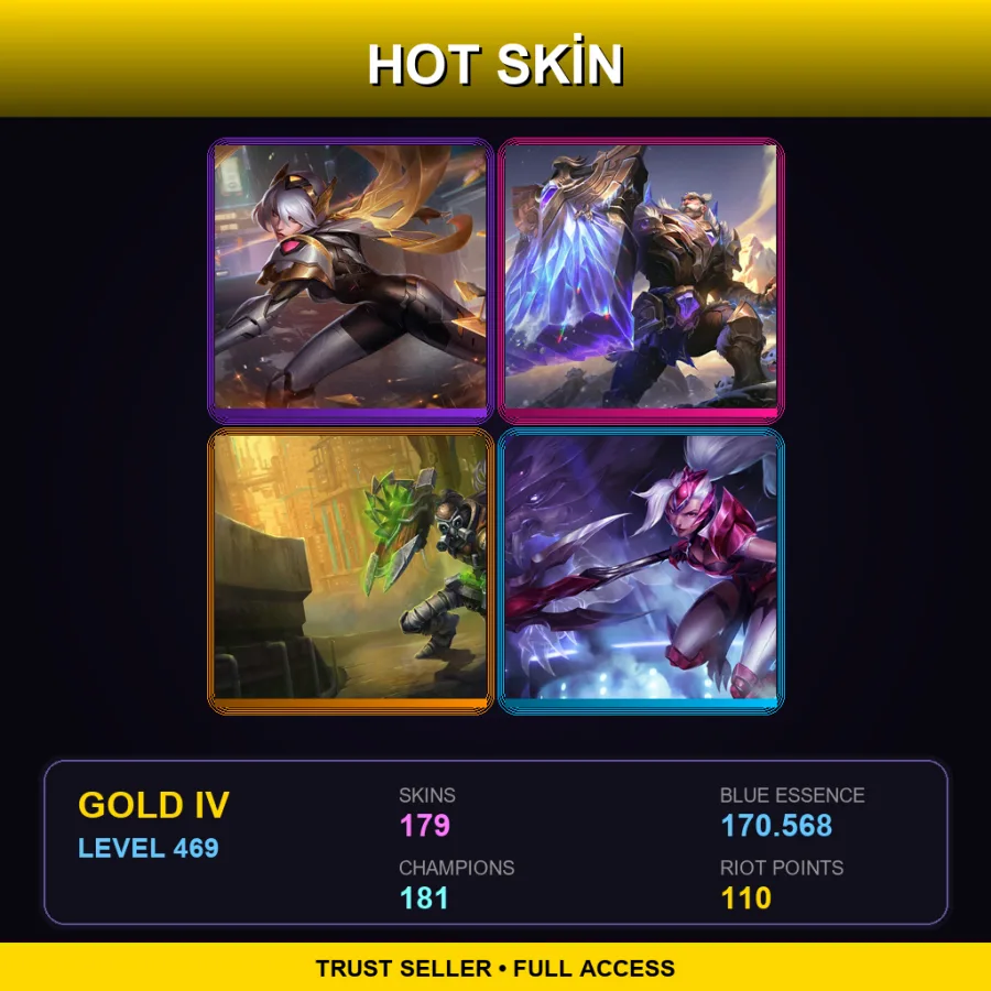 VN | Lv469 | Gold IV | 179 Skin | 181 Champ