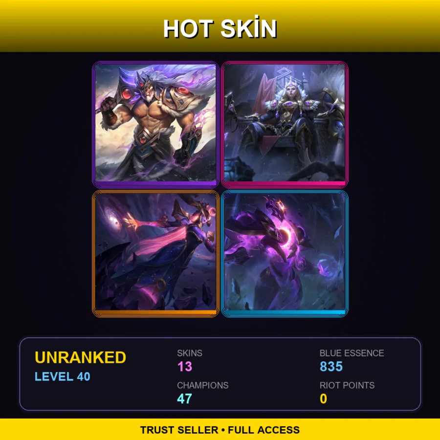 LAS | Lv40 | Unranked | 13 Skin | 47 Champ