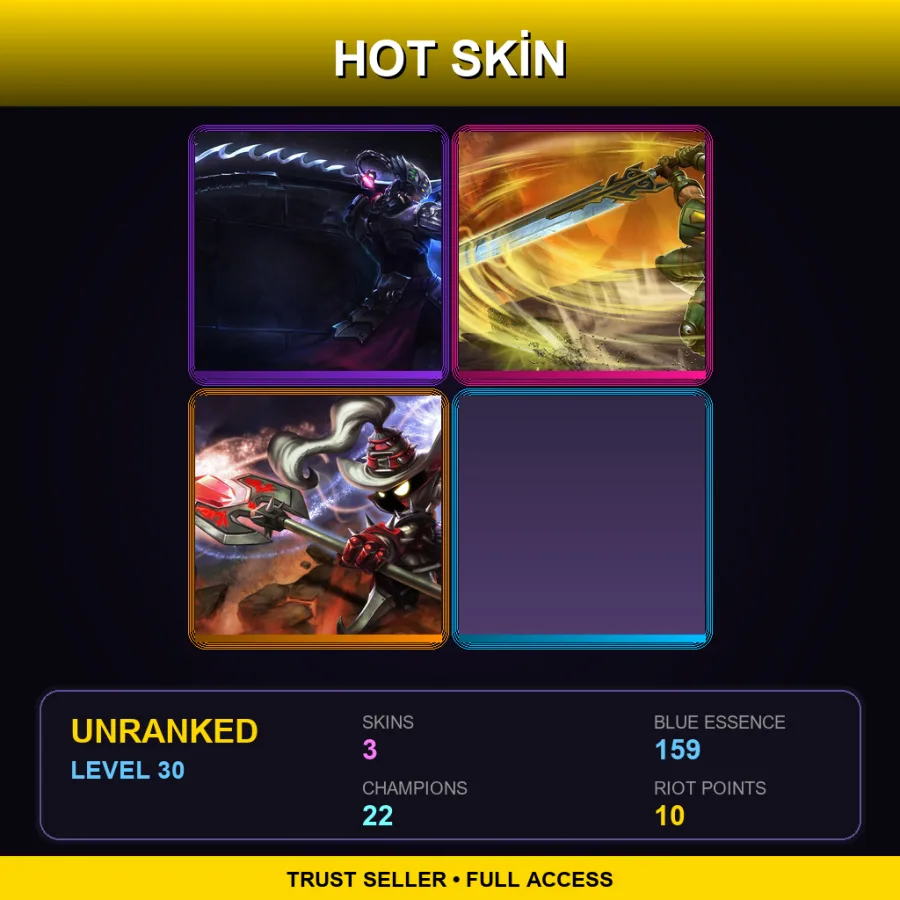 LAS | Lv30 | Unranked | 3 Skin | 22 Champ